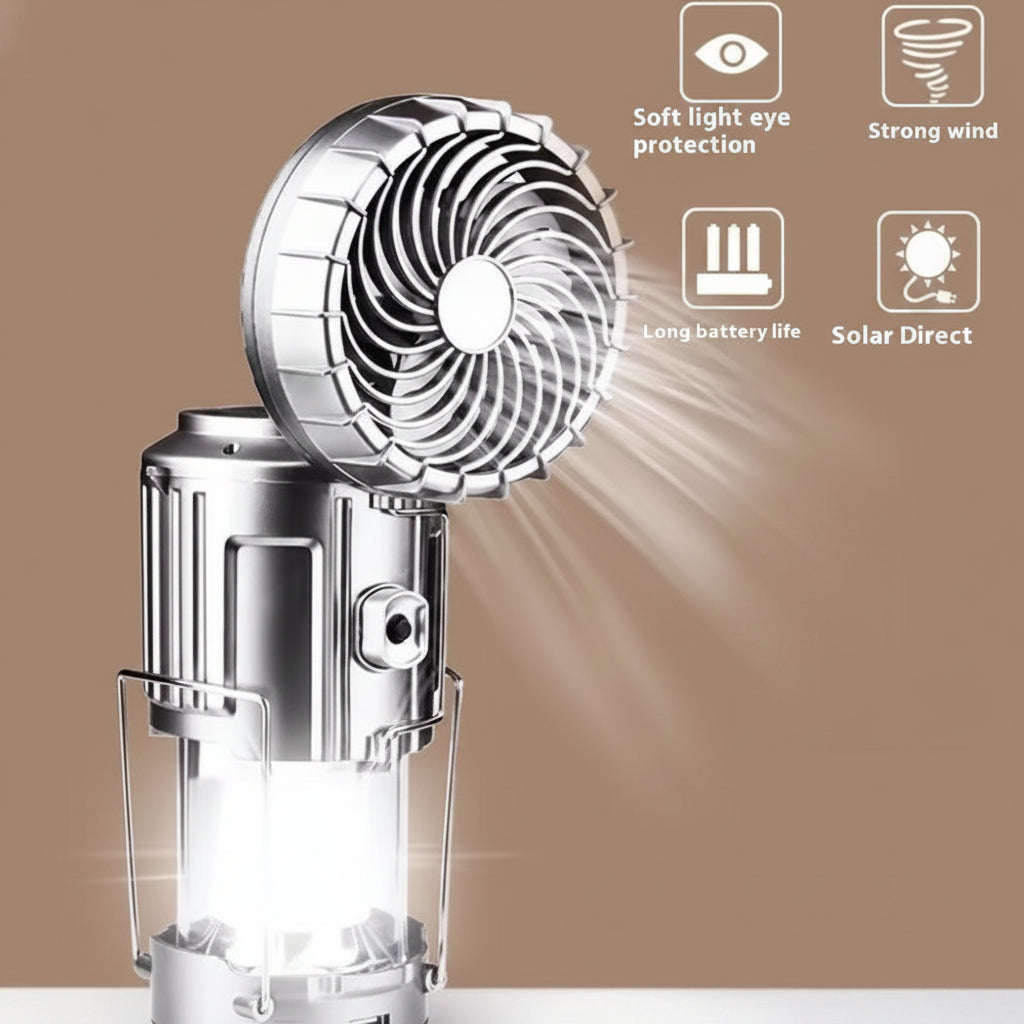 3 in 1 Solar Camp Lantern with built in Fan and USB Charging