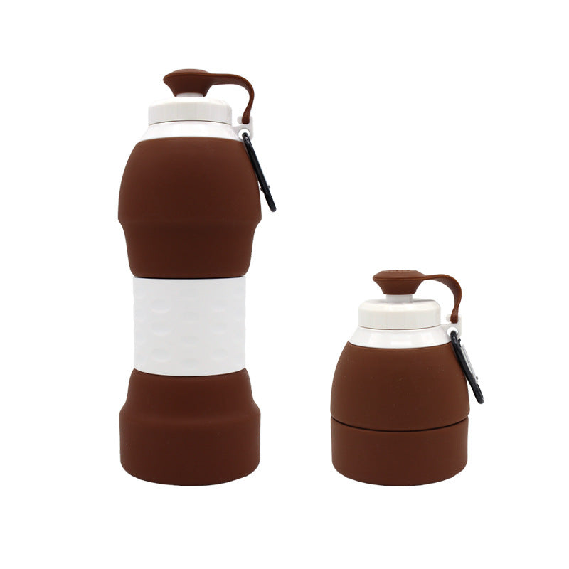Collapsible Silicone Water Bottle with Carabiner Clip