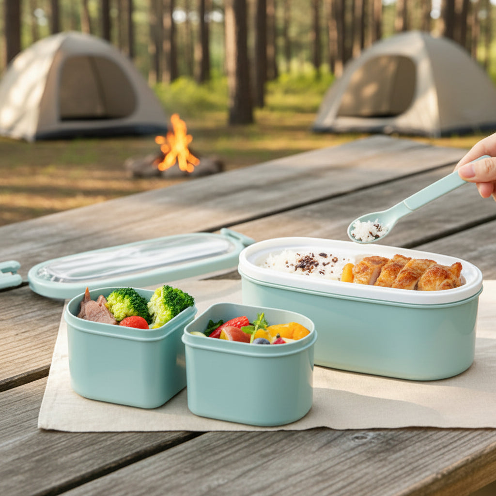 Eco Rice Husk Leak-Proof Bento Container Set - Zero Plastic, Trail Ready