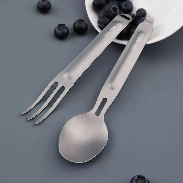 Titanium Spork Spoon Cutlery Suit Outdoor Integrated Spork Portable Tableware