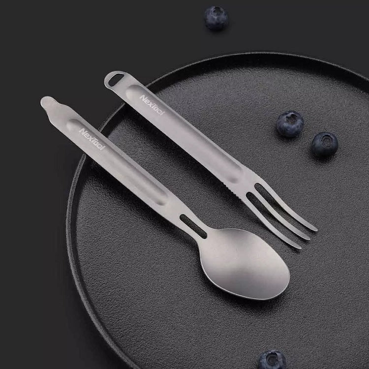Titanium Spork Spoon Cutlery Suit Outdoor Integrated Spork Portable Tableware