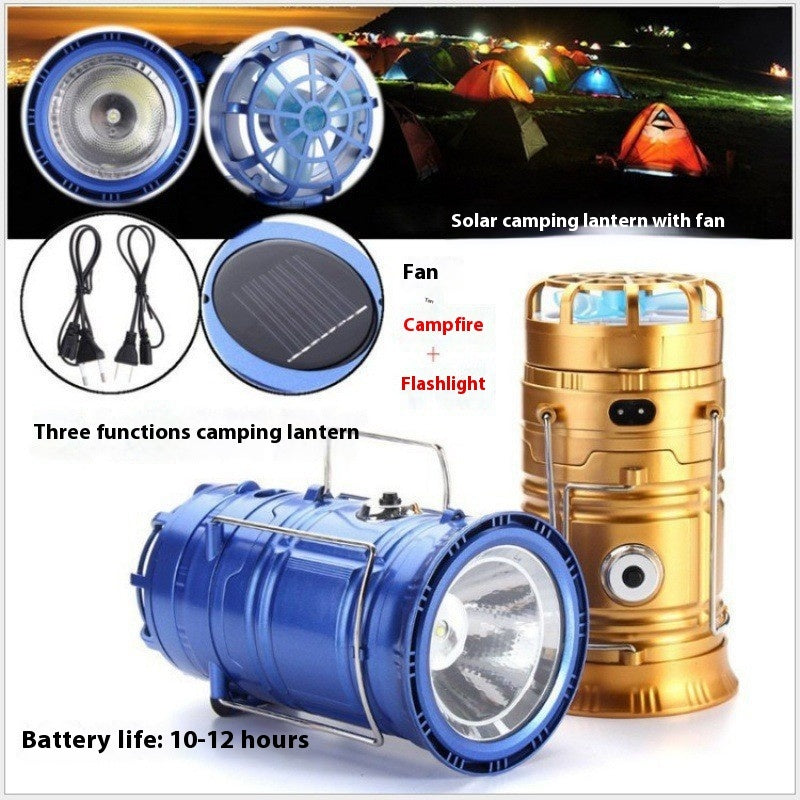 3 in 1 Solar Camp Lantern with built in Fan and USB Charging