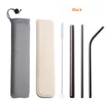 304 Stainless Steel Drinking Straw Set With Brush & Pouch