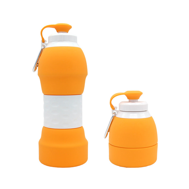 Collapsible Silicone Water Bottle with Carabiner Clip