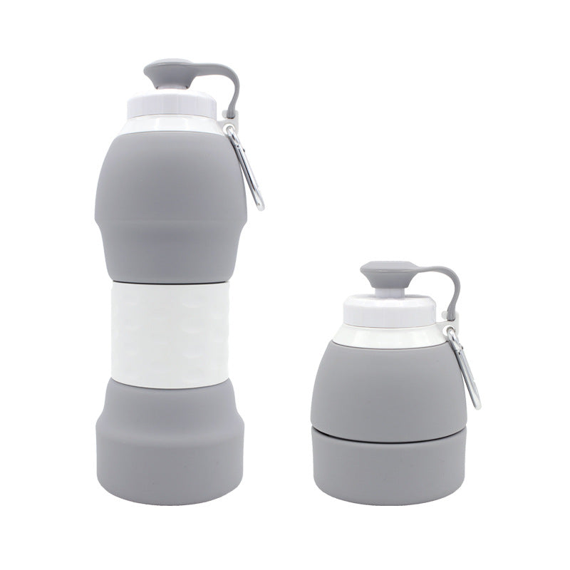 Collapsible Silicone Water Bottle with Carabiner Clip
