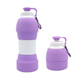 Collapsible Silicone Water Bottle with Carabiner Clip