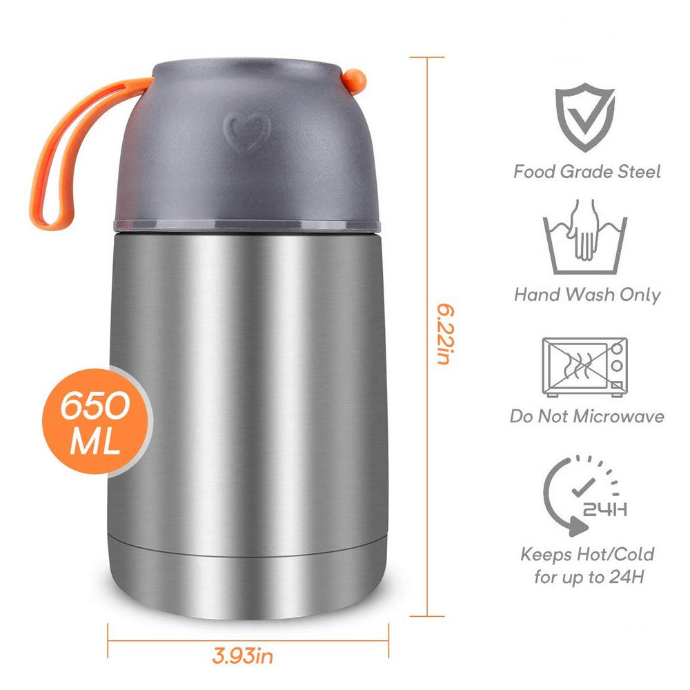 Vacuum Insulated Stainless Steel Food Jar - Hot 6 hours, Cold 12hours